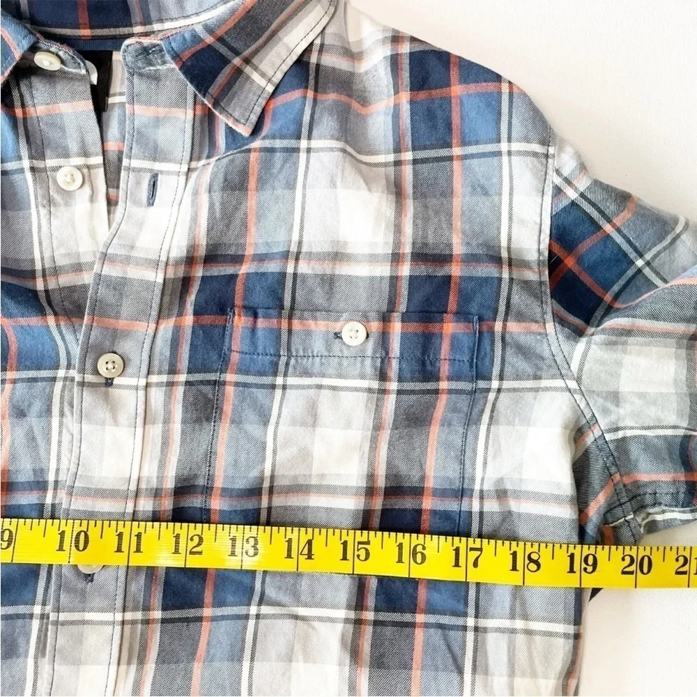 The North Face Men's Plaid Button Up Casual Shirt Blue Gray Medium